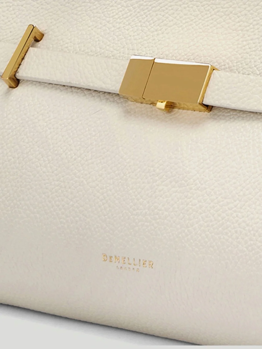 DeMellier London The New York Shoulder Bag Chalk White Grained Leather NWT